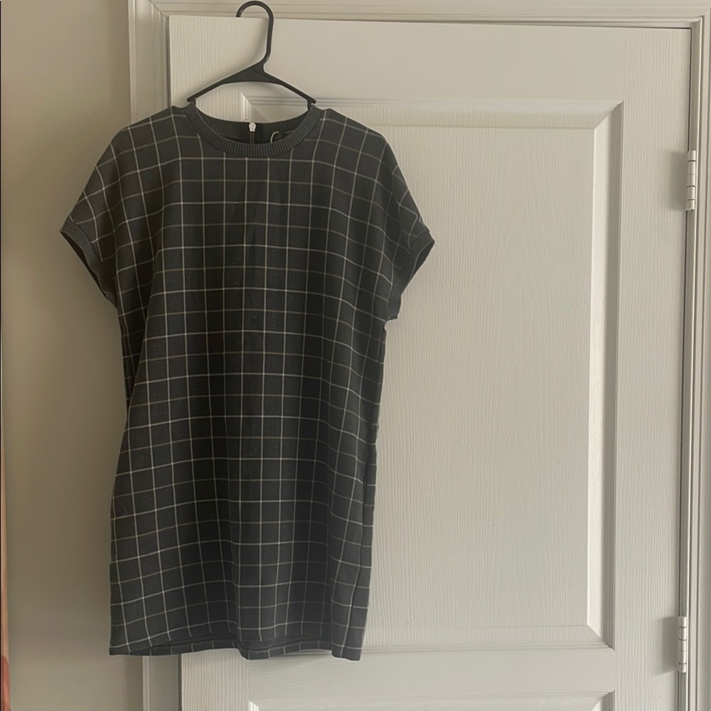 Zara Black and White Grid Mini Dress